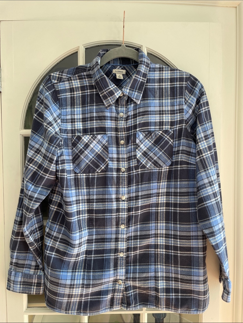 L.L. Bean Blue Plaid Flannel Shirt